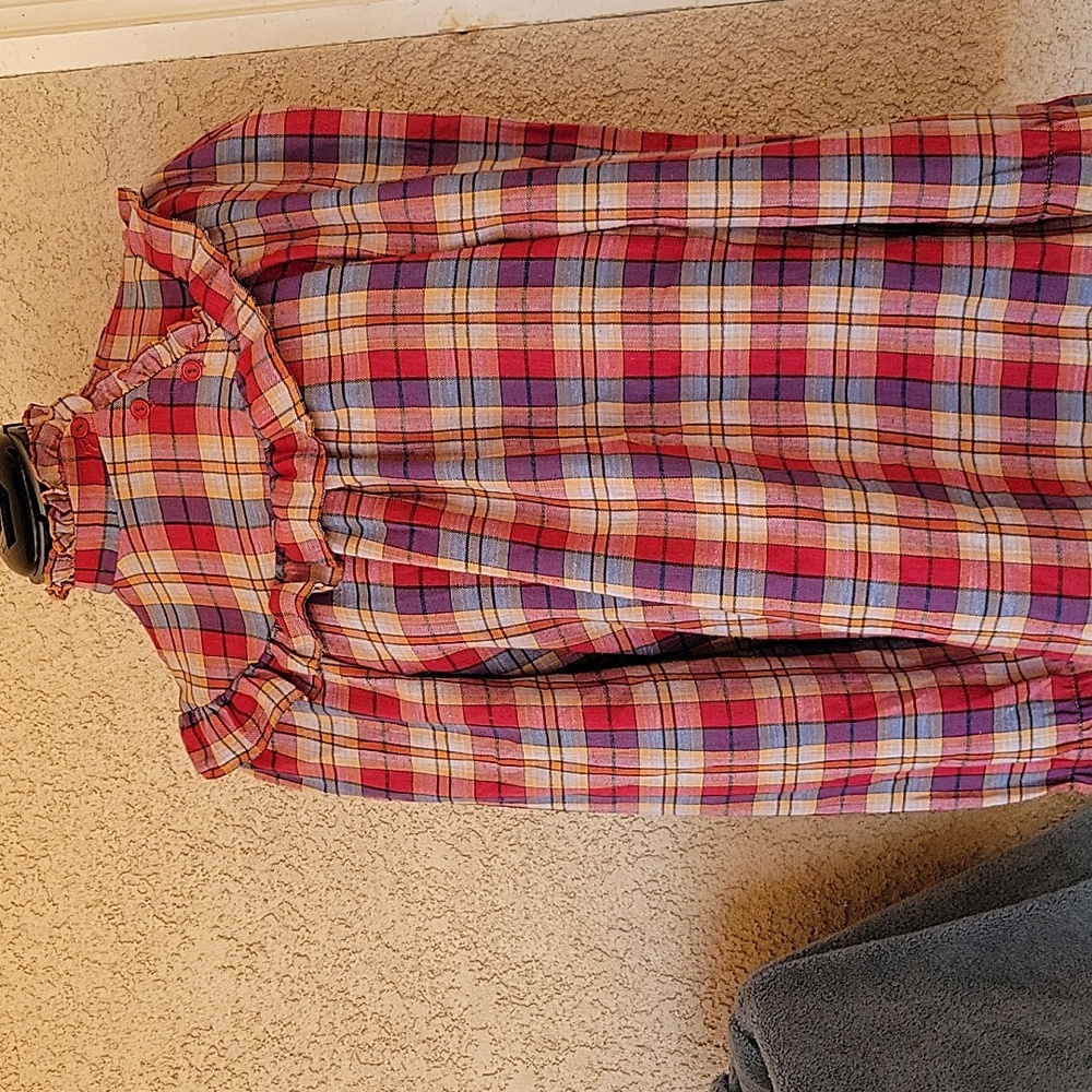 Vintage 70's Topson Downs of  California Western Plaid Shirt Top